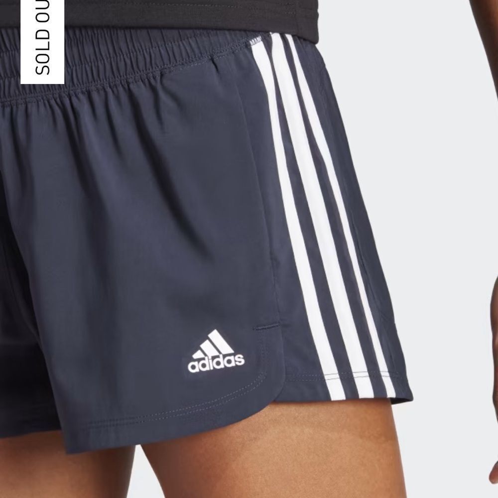 adidas Women's Pacer 3-stripes Woven Shorts Black NWT XL Legend Ink Navy/ White - Picture 3 of 6